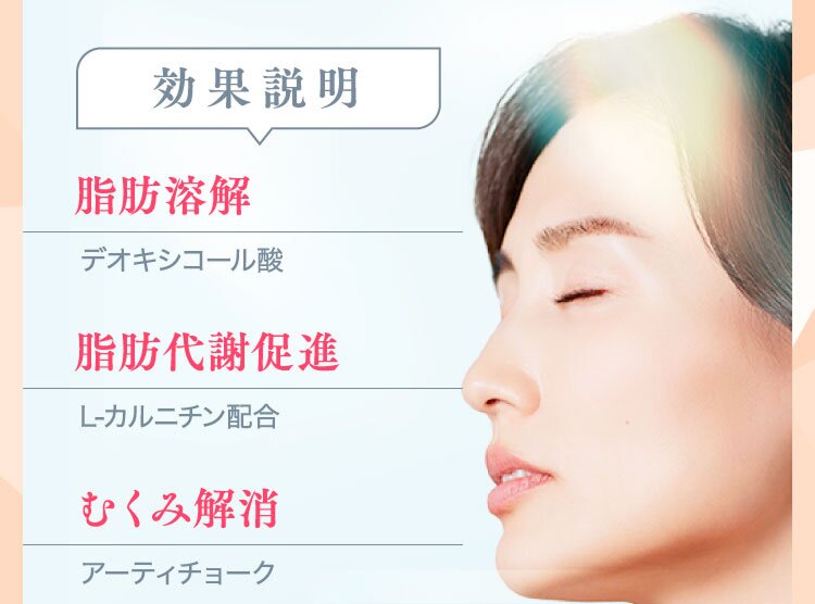 効果説明 脂肪溶解 デオキシコール酸 脂肪代謝促進 L-カルニチン配合 むくみ解消 アーティチョーク